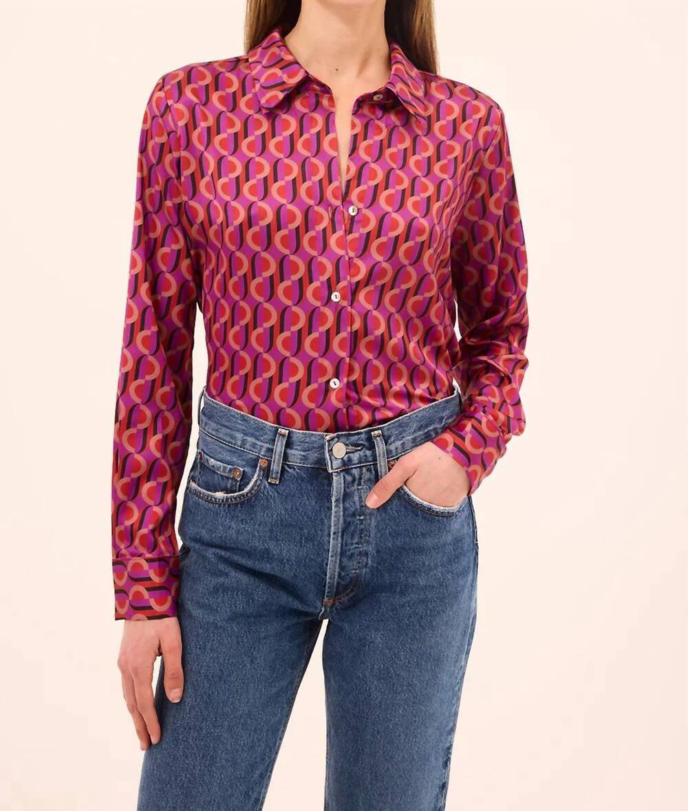 NEW MISA LOS ANGELES celine top in geo sixty satin